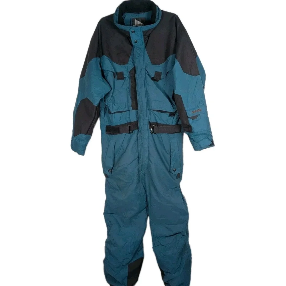 Cornice Snowsuit SkiSuit One Piece Green Snow Bib, Retro, Vintage, Size LARGE!!